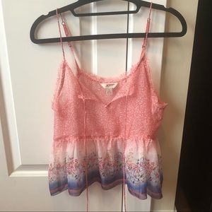 Floral peplum tank
